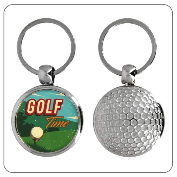 Porte-clé publicitaire balle de golf personnalisé métal - porte